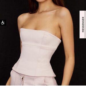 House of Cb Angelica crystal satin strapless corset